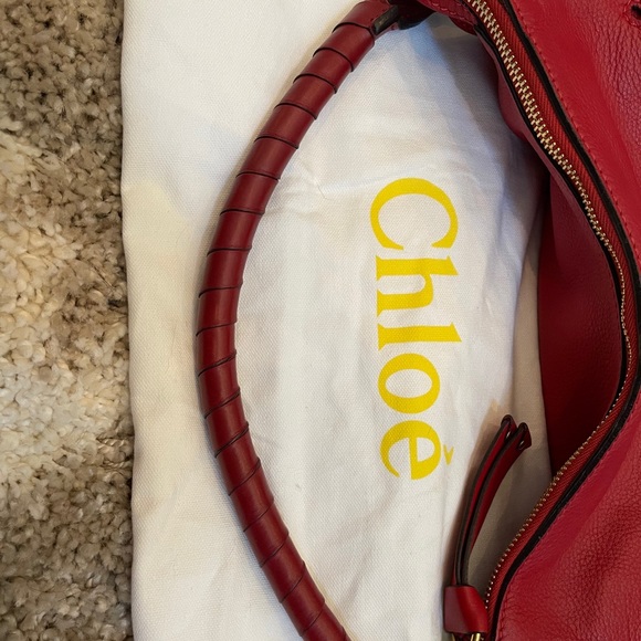 Authentic Chloe Marcie Large Hobo Satchel in Poppy - Picture 11 of 16